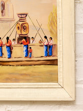 Load image into Gallery viewer, Framed Village Fountain Scene in the Manner of Alfredo Gálvez Suárez
