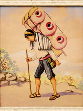 Load image into Gallery viewer, Framed Folk Art Vendor Scene in the Manner of Alfredo Gálvez Suárez

