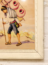 Load image into Gallery viewer, Framed Folk Art Vendor Scene in the Manner of Alfredo Gálvez Suárez
