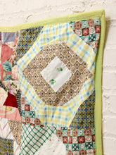 Load image into Gallery viewer, Pastel Patchwork Quilt with Floral, Check, and Geometric Vintage Fabrics
