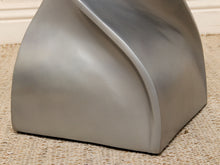 Load image into Gallery viewer, Sculptural Metallic Twist Pedestal Side Table with Hourglass Form
