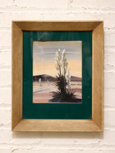 Load image into Gallery viewer, Desert Yucca at Dusk Framed Desert Landscape Painting with White Blooms
