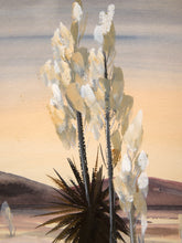 Load image into Gallery viewer, Desert Yucca at Dusk Framed Desert Landscape Painting with White Blooms
