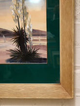 Load image into Gallery viewer, Desert Yucca at Dusk Framed Desert Landscape Painting with White Blooms
