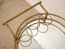 Load image into Gallery viewer, Brass-Tone Two-Tier Mirrored Bar Cart
