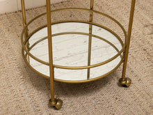 Load image into Gallery viewer, Brass-Tone Two-Tier Mirrored Bar Cart
