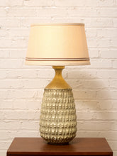 Load image into Gallery viewer, Vintage Brutalist Textured Ceramic Table Lamp with Geometric Relief
