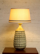 Load image into Gallery viewer, Vintage Brutalist Textured Ceramic Table Lamp with Geometric Relief
