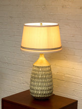 Load image into Gallery viewer, Vintage Brutalist Textured Ceramic Table Lamp with Geometric Relief
