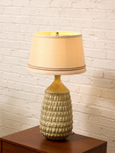 Load image into Gallery viewer, Vintage Brutalist Textured Ceramic Table Lamp with Geometric Relief
