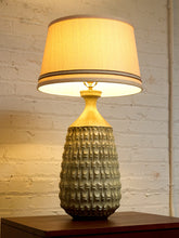 Load image into Gallery viewer, Vintage Brutalist Textured Ceramic Table Lamp with Geometric Relief
