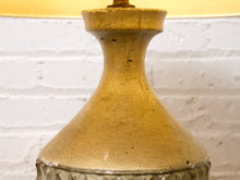 Load image into Gallery viewer, Vintage Brutalist Textured Ceramic Table Lamp with Geometric Relief
