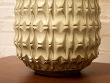 Load image into Gallery viewer, Vintage Brutalist Textured Ceramic Table Lamp with Geometric Relief
