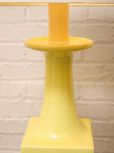 Load image into Gallery viewer, Vintage Olive Green Ceramic Column Table Lamp with Drum Shade

