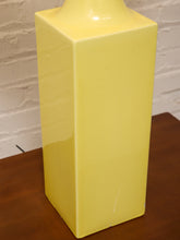 Load image into Gallery viewer, Vintage Olive Green Ceramic Column Table Lamp with Drum Shade
