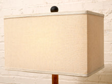 Load image into Gallery viewer, Vintage Hand-Carved Acanthus Wood Table Lamp with Linen Box Shade
