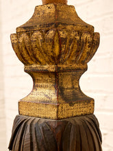 Load image into Gallery viewer, Vintage Hand-Carved Acanthus Wood Table Lamp with Linen Box Shade
