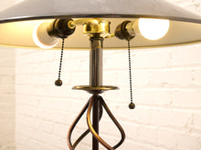 Load image into Gallery viewer, Vintage Sculptural Spiral Ribbon Table Lamp with Smoked Glass Base
