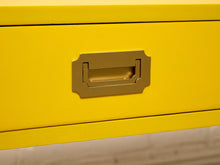 Load image into Gallery viewer, Vintage Hollywood Regency Yellow Campaign Writing Desk
