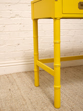 Load image into Gallery viewer, Vintage Hollywood Regency Yellow Campaign Writing Desk
