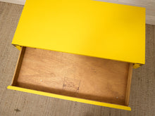 Load image into Gallery viewer, Vintage Hollywood Regency Yellow Campaign Writing Desk
