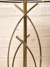 Load image into Gallery viewer, Modern Sculptural Silver Table Lamp with Black Drum Shade
