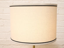 Load image into Gallery viewer, Vintage Mid-Century Crackle Glaze Ceramic Table Lamp with Brass Base
