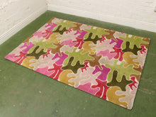 Load image into Gallery viewer, Modern Abstract Area Rug in Olive and Berry Tones
