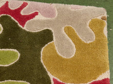 Load image into Gallery viewer, Modern Abstract Area Rug in Olive and Berry Tones
