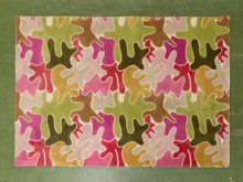 Load image into Gallery viewer, Modern Abstract Area Rug in Olive and Berry Tones
