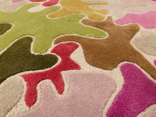 Load image into Gallery viewer, Modern Abstract Area Rug in Olive and Berry Tones
