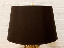 Load image into Gallery viewer, Vintage Organic Modern Tree Trunk Table Lamp with Black Drum Shade
