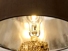 Load image into Gallery viewer, Vintage Organic Modern Tree Trunk Table Lamp with Black Drum Shade
