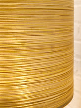 Load image into Gallery viewer, Chrome Cylinder Table Lamp with Tall Gold Grasscloth Shade
