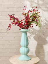 Load image into Gallery viewer, Seafoam Green Sculptural Ribbed Ceramic Vase
