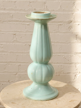 Load image into Gallery viewer, Seafoam Green Sculptural Ribbed Ceramic Vase
