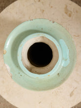 Load image into Gallery viewer, Seafoam Green Sculptural Ribbed Ceramic Vase
