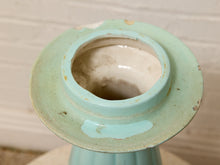 Load image into Gallery viewer, Seafoam Green Sculptural Ribbed Ceramic Vase
