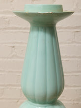 Load image into Gallery viewer, Seafoam Green Sculptural Ribbed Ceramic Vase
