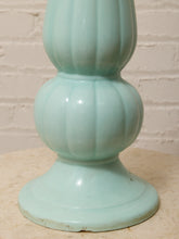 Load image into Gallery viewer, Seafoam Green Sculptural Ribbed Ceramic Vase
