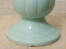 Load image into Gallery viewer, Seafoam Green Sculptural Ribbed Ceramic Vase
