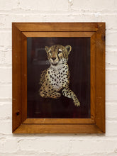 Load image into Gallery viewer, Vintage Framed Cheetah Portrait by M. Brica
