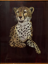 Load image into Gallery viewer, Vintage Framed Cheetah Portrait by M. Brica
