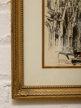 Load image into Gallery viewer, Vintage Framed French Cathedral Architectural Street Scene
