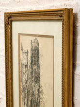 Load image into Gallery viewer, Vintage Framed French Cathedral Architectural Street Scene
