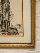 Load image into Gallery viewer, Vintage Framed French Cathedral Architectural Street Scene
