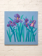 Load image into Gallery viewer, Vintage Modernist Purple Iris Botanical Artwork
