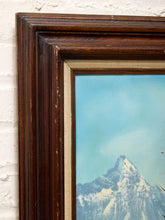 Load image into Gallery viewer, Vintage Framed Mountain Lake Landscape Painting with Birch Trees
