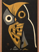 Load image into Gallery viewer, 1967 Korean Modernist Owl Artwork with Provenance

