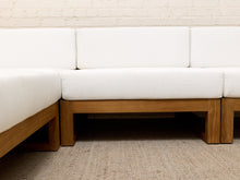 Load image into Gallery viewer, Modern Outdoor Wood Frame Sectional Sofa with White Cushions
